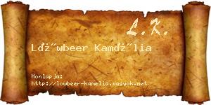 Löwbeer Kamélia névjegykártya